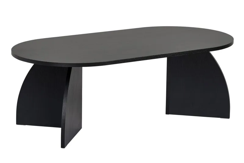 NORDVÄRK Melina sofabord, oval - sort træ melamin (120x60)
