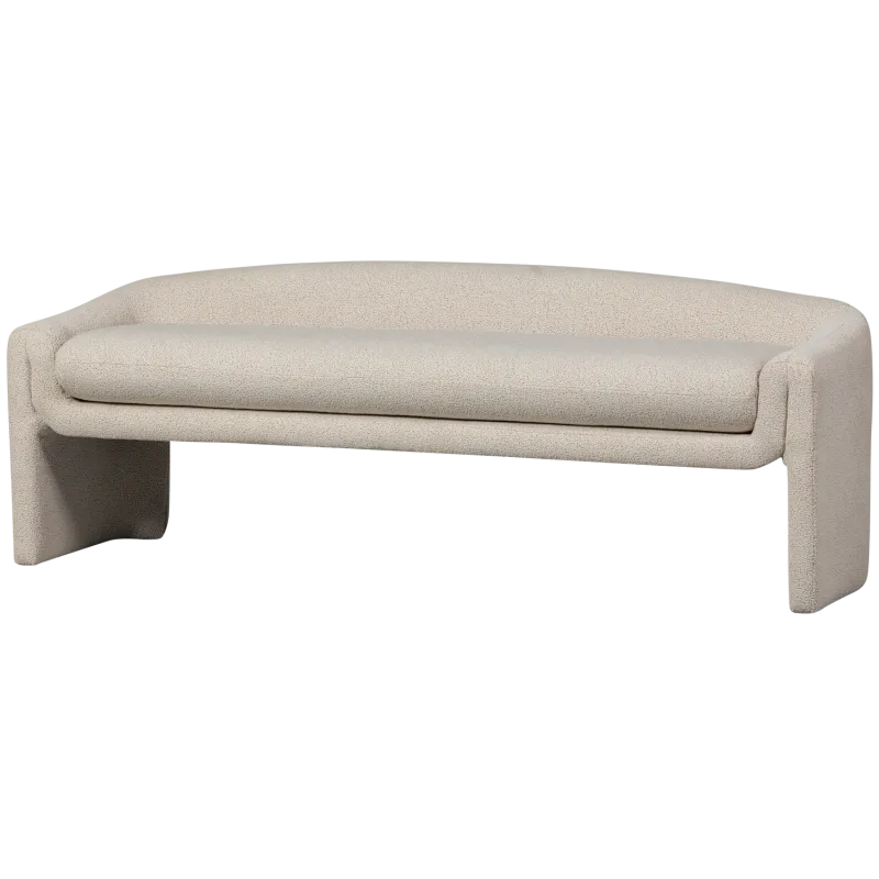 WOOOD Zone bænk, m. ryglæn - beige polyester stof (160x52)