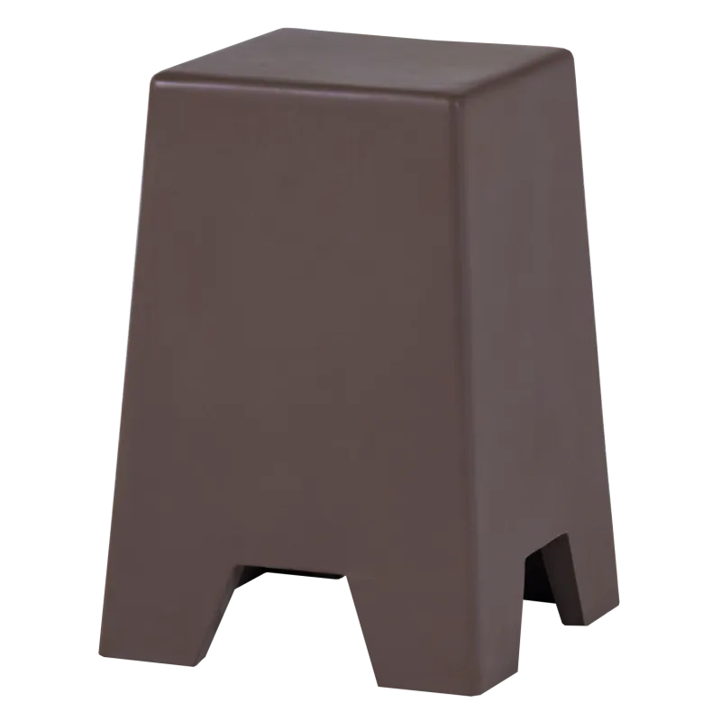 WOOOD Zina sidebord, høj, kvadratisk - brun fiberler med betonlook (36x36)