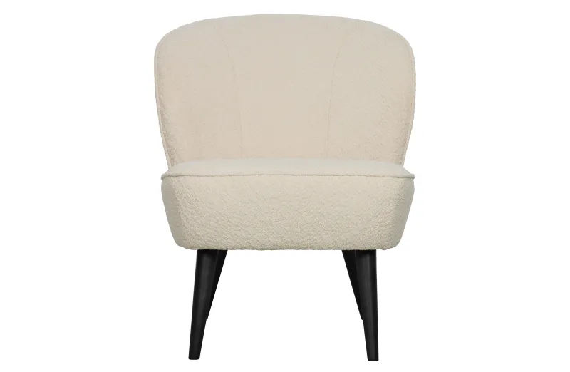 WOOOD Sara lænestol - creme polyester og træ