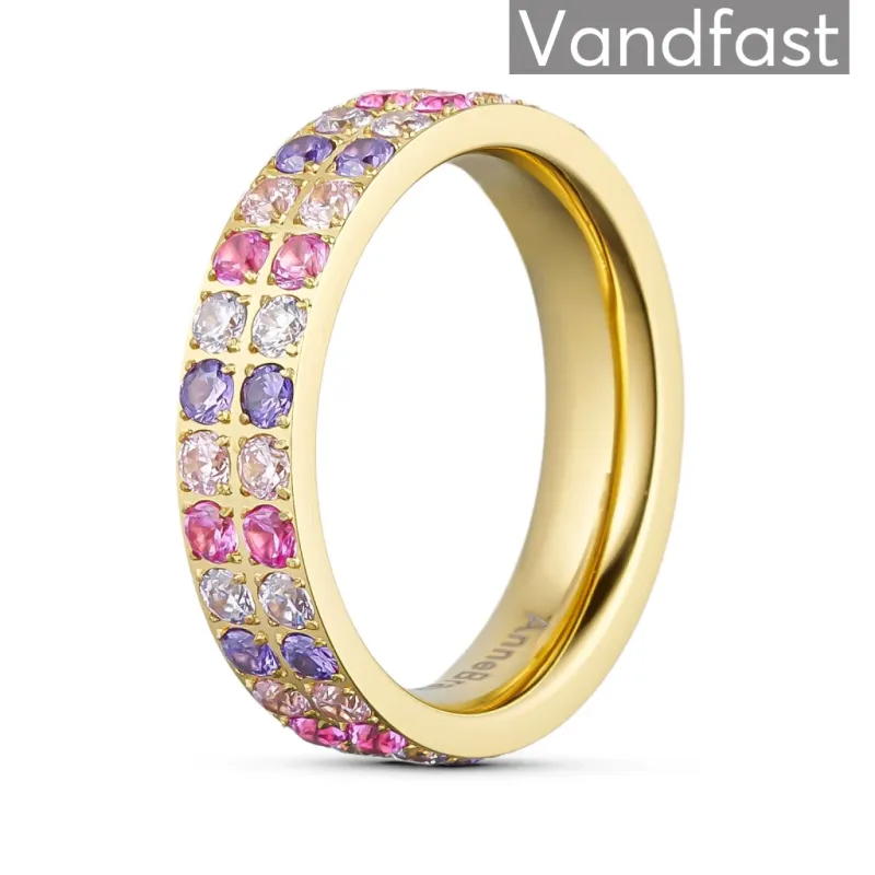 ANNEBRAUNER Alliance Rose/Violet Mix Ring 18K Guldbelagt