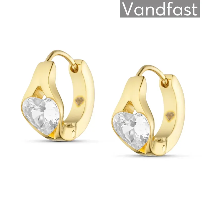 ANNEBRAUNER Chunky Heart Creole Øreringe 18K Guldbelagt
