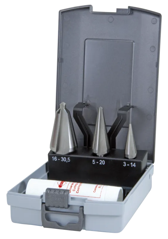 Pladeborsæt HSS-Co5 1-2-3 plastæske