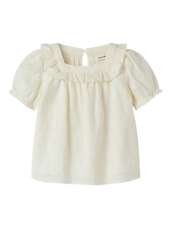 Lil Atelier Hosa - SS Loose Shirt - Coconut Milk - 92 cm