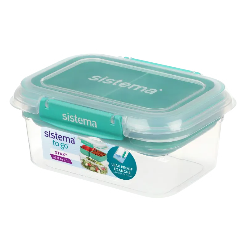 Sistema Rectangle Stax To Go Minty Teal / Ocean Blue (1 l)