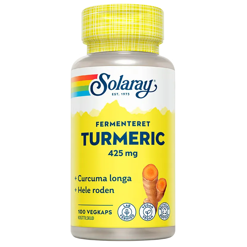 Solaray Fermenteret Turmeric (100 kapsler)