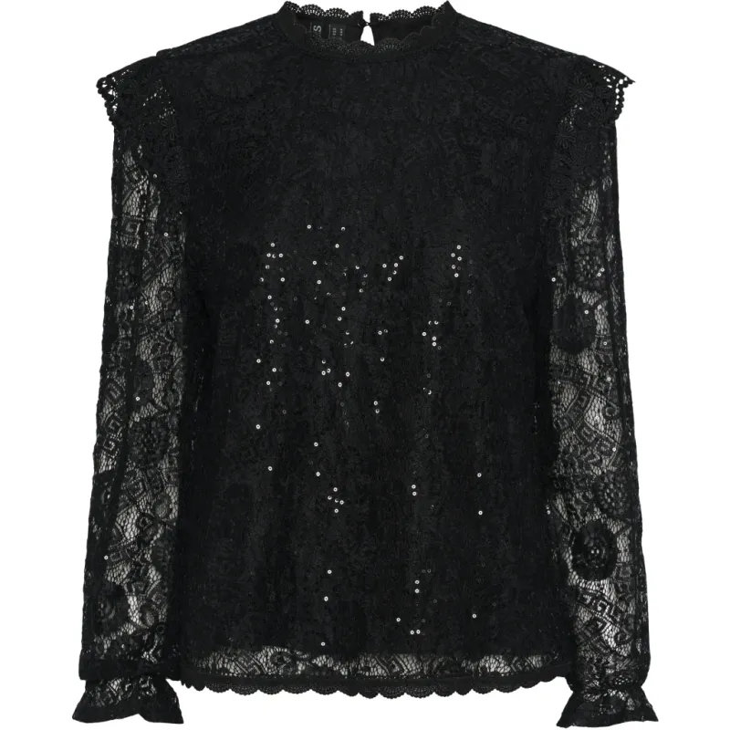 PIECES dame bluse PCOLLINE - Black