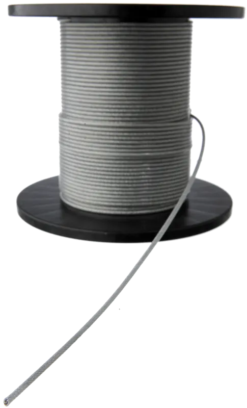 Stålwire 6×7+1FC PVC-forhudet 4-5mm, rulle 110m