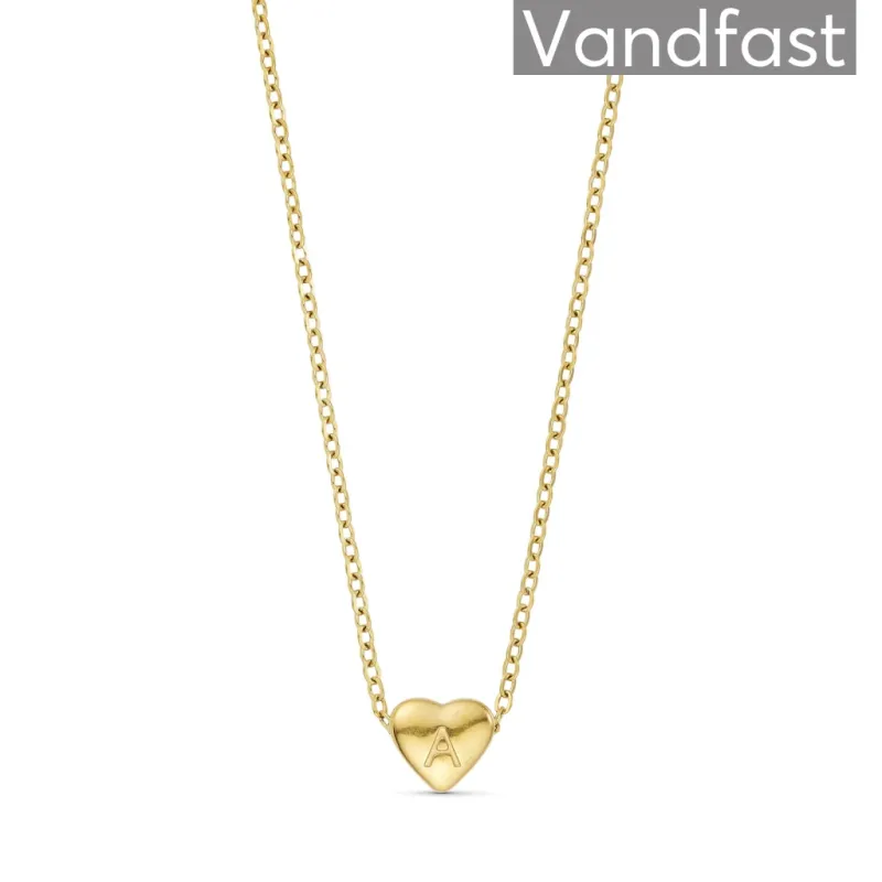 ANNEBRAUNER Heart Letter Halskæde 18k Guldbelagt