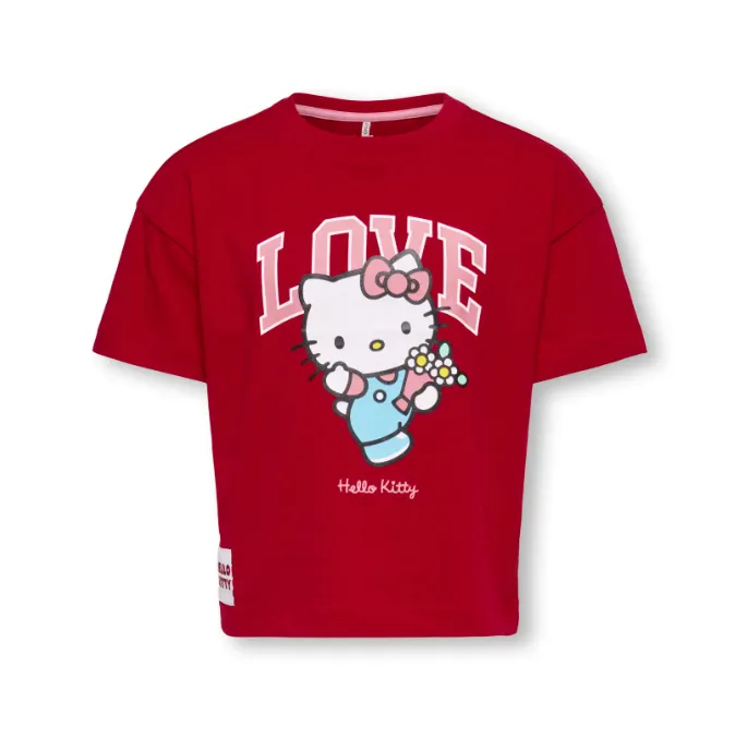 Only Mini Kitty Life SS Loose Tee - Barbados Cherry Love - 92 cm