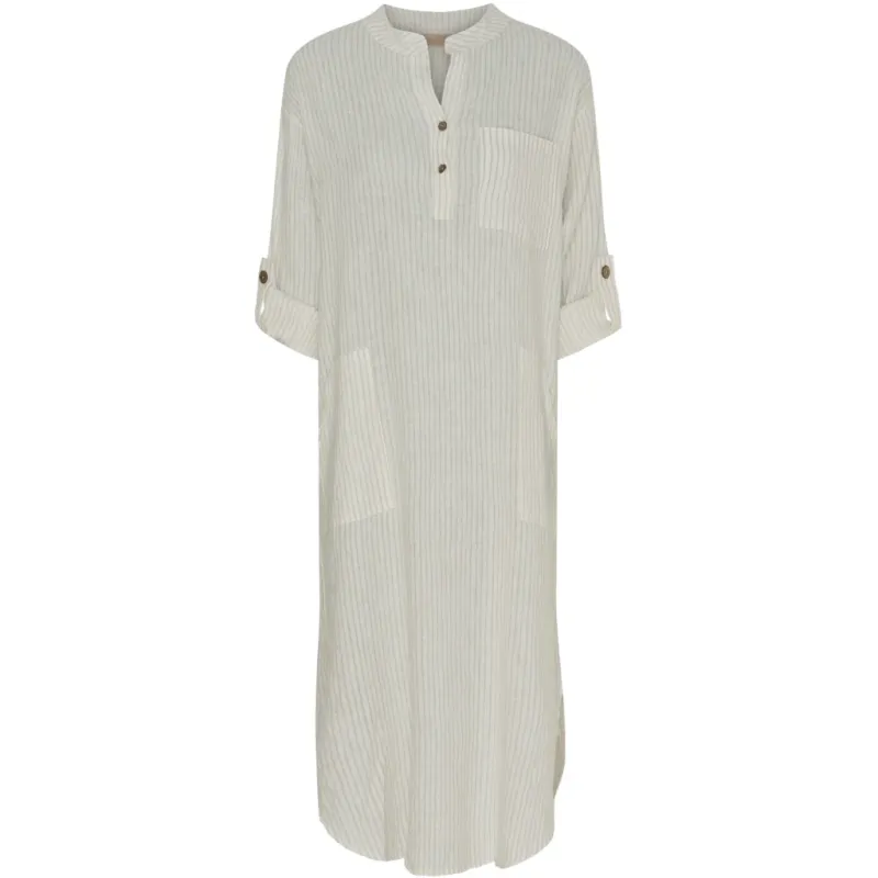 Marta Du Chateau dame kjole MdcNess - Panna Beige 1752 Stripe