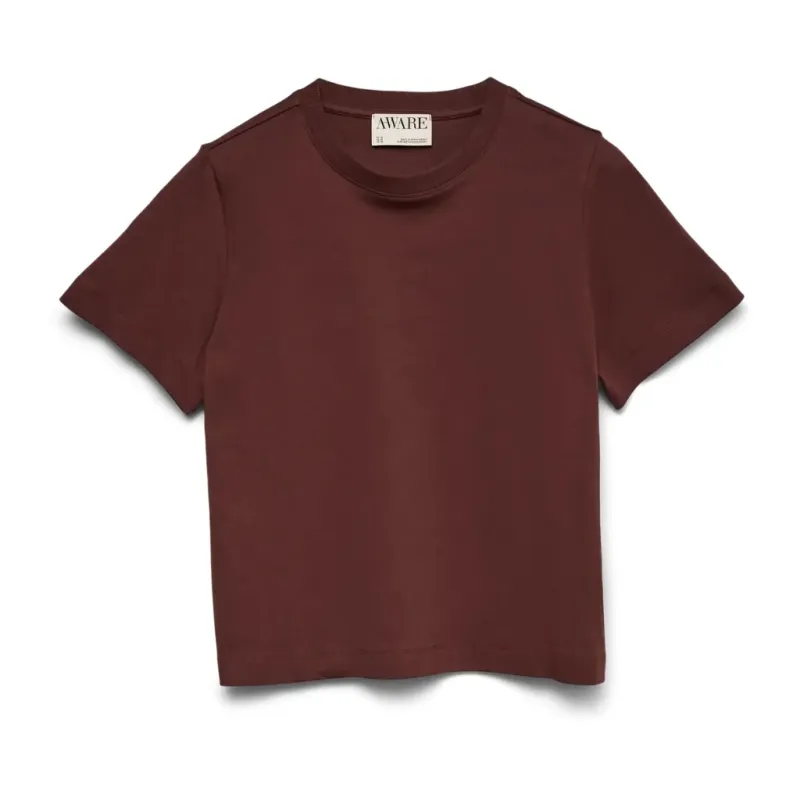Vero Moda dame t-shirt AWNAIMA - Bitter Chocolate