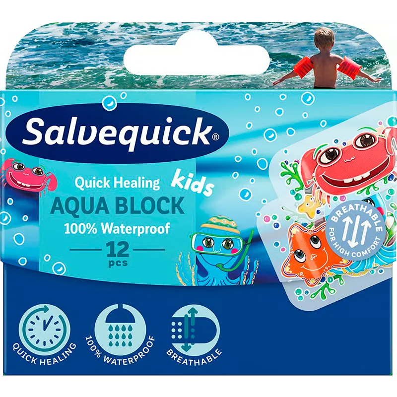 Salvequick Aqua Block Kids (12 stk)