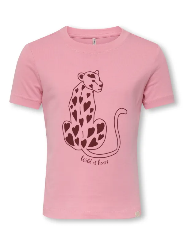 Only Mini Tijana Life SS Top - Sea Pink/Wild - 92 cm