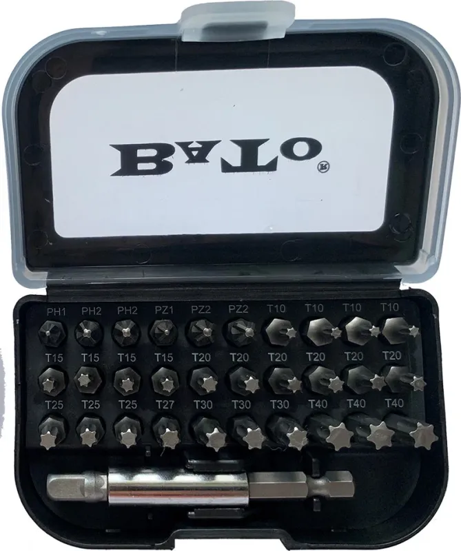 BATO 1/4" Bitssæt sort. 31 dele
