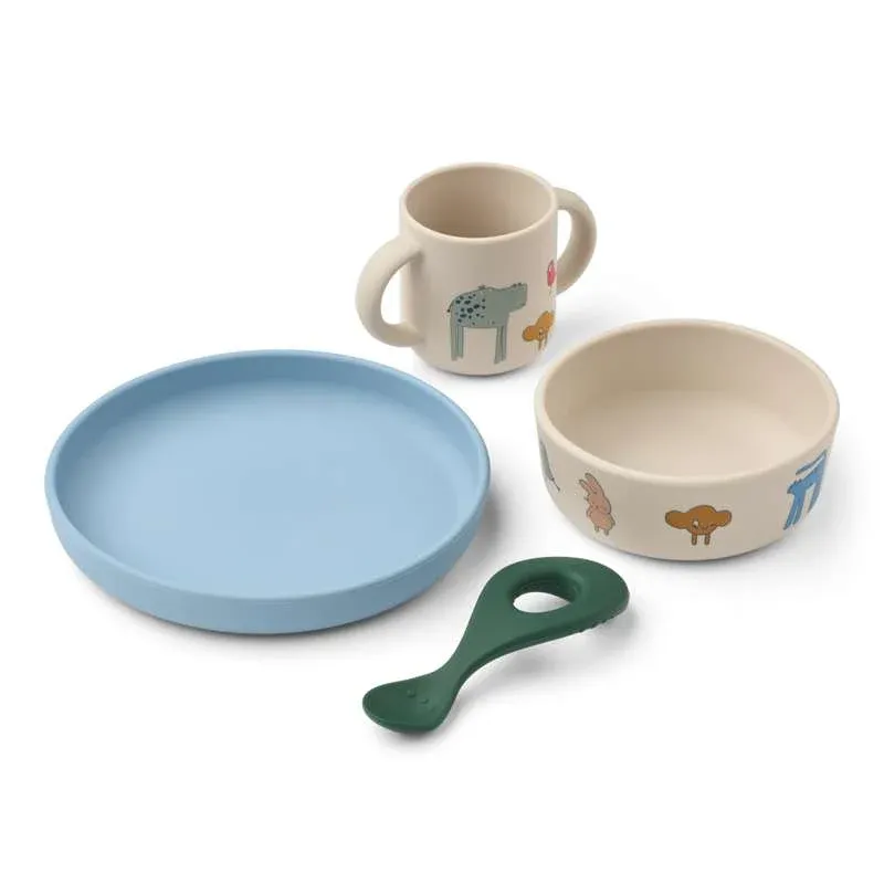 Liewood Vivi Baby Spisesæt - 4 dele - Silikone - Imagine/Sandy