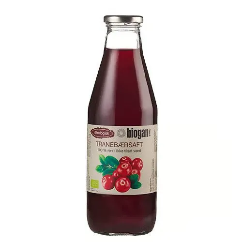 Biogan Tranebærsaft 100% Ren Saft Ø (750 ml)