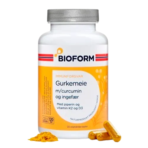 Bioform Gurkemeje m. Curcumin & Ingefær (120 kaps)