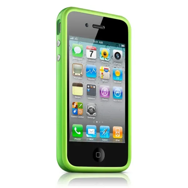 iPhone 4/4S hård gummi bumper. Grøn.