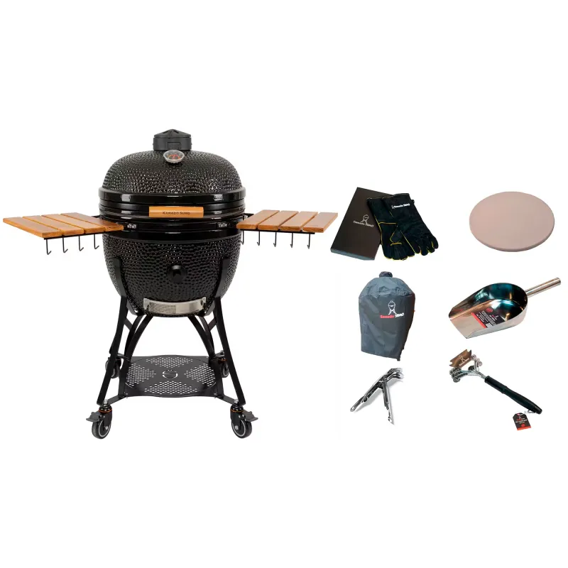 Kamado Sumo Maxi Gen 2 kamado-grill med tilbehørspakke, sort