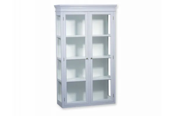 Birkholm Væghængt Vitrineskab - 170x100x38 cm Lysgrå/Hvid