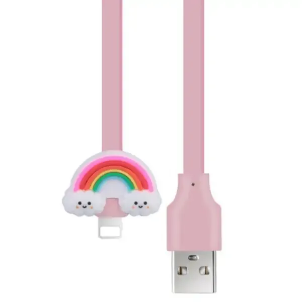 Sjove & flotte Cartoon lightning opladekabler. Regnbue.