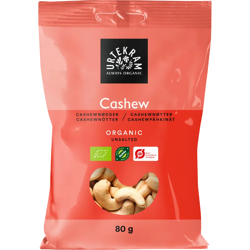 Urtekram Cashewnødder 80 g.