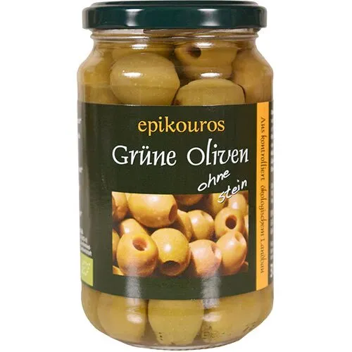 Oliven Grønne u.sten Græsk Øko. - 315 gram