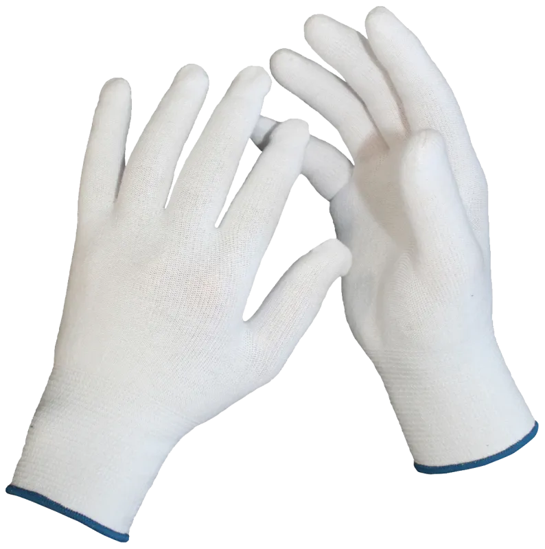 White strikket bomuldshandske m/lycra 211-8