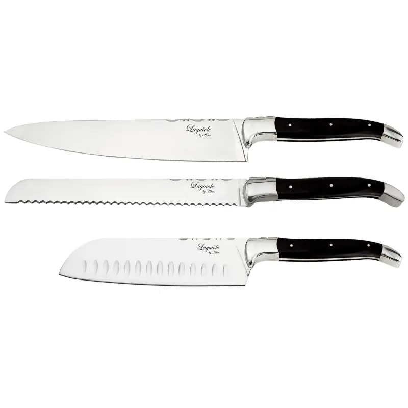 Laguiole by haws Knivsæt 3 dele, Black Wood