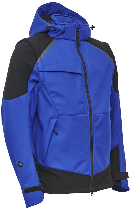 Softshelljakke m/aft. ærmer 117300 blå/sort Str. 4XL