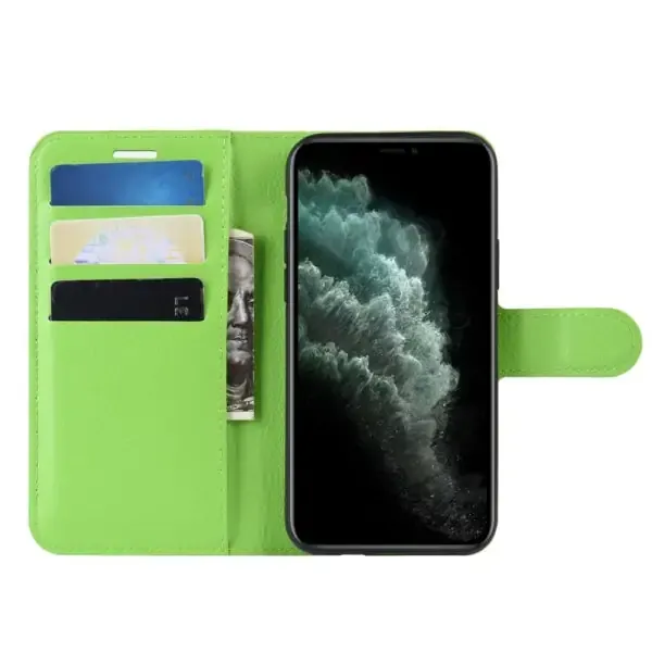 iPhone 11 cover & stander med kreditkortholder. Grøn.