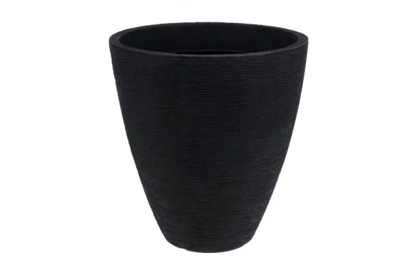 Plastkrukke m/riller - Ø:39|H:42 cm - Antracit