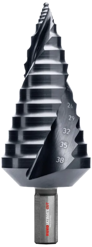 Trappebor HSS-RUnaTec m/Flowstep spids, 9-38 mm