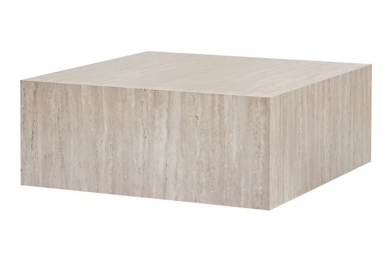 NORDVÄRK Prizma sofabord, kvadratisk - sand travertin MDF (90x90)