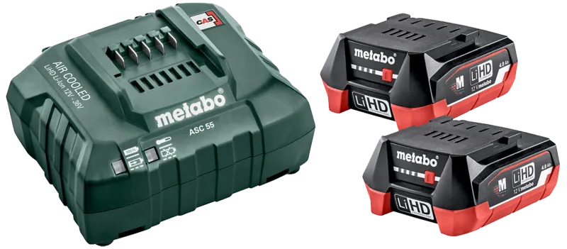 Batterisæt med 2×12V/4,0Ah LiHD + lader ACS 55