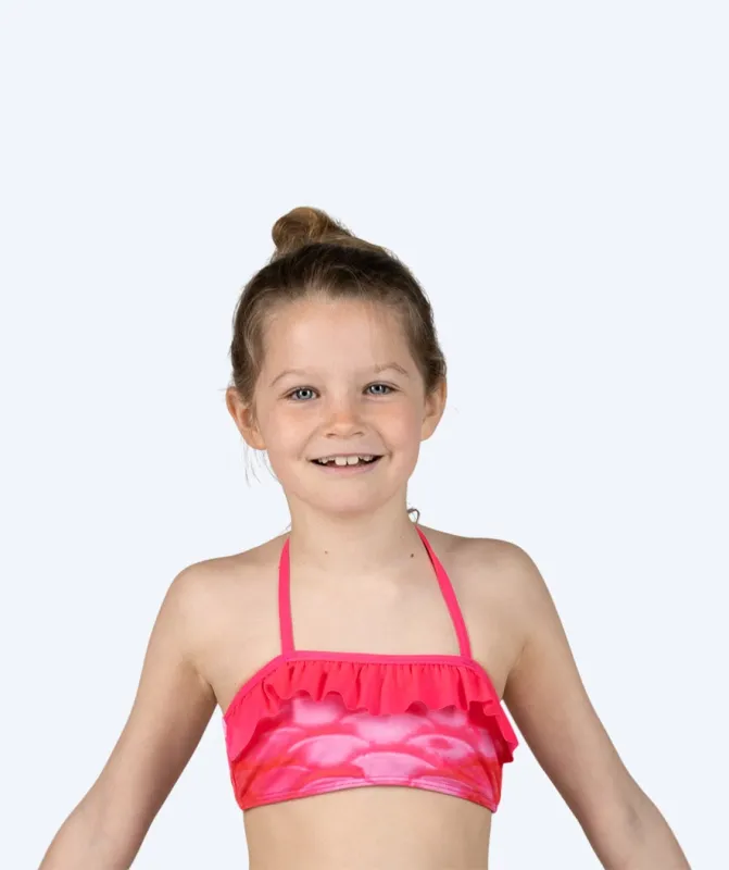 Watery havfrue bikini top til piger - Pink Blush - Havfruehale badetøj - Børn