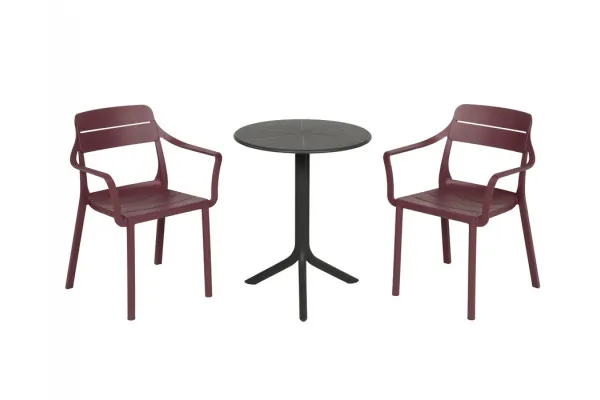 Nardi Spritz Cassia Cafesæt Ø60 - Antracite/Borgogna