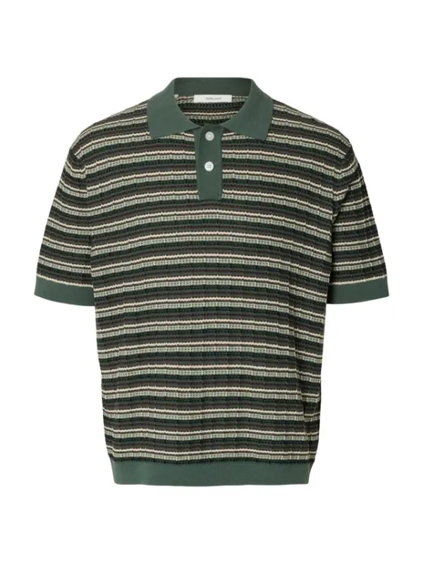 SLHDANE SS KNIT COLOR STRUCTURE POL