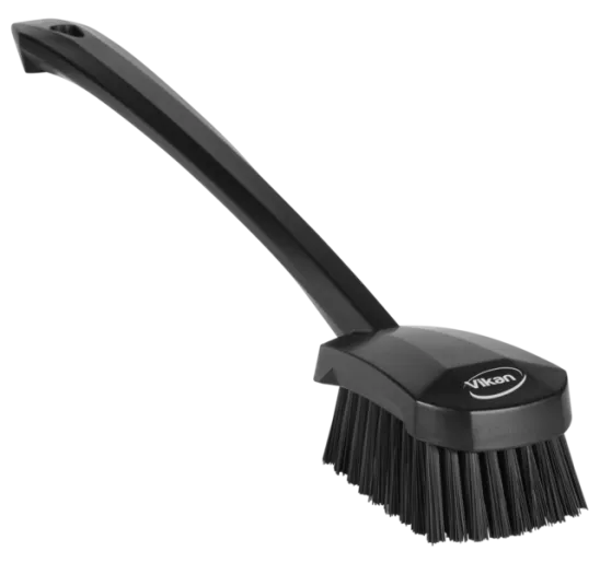Vikan Vaskebørste m/langt skaft, 415 mm, Stiv, Sort