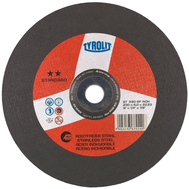 Skrubskive Standard 27X ø125×6 A30R-BFinox