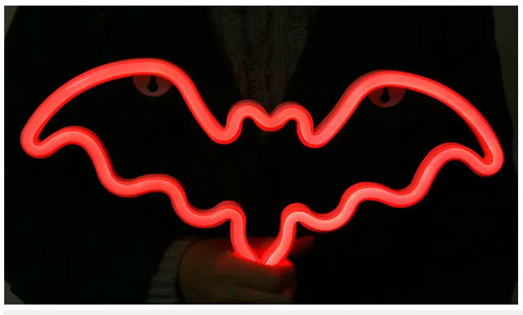 Flagermus Neon LED Lampe - GEEKD.dk