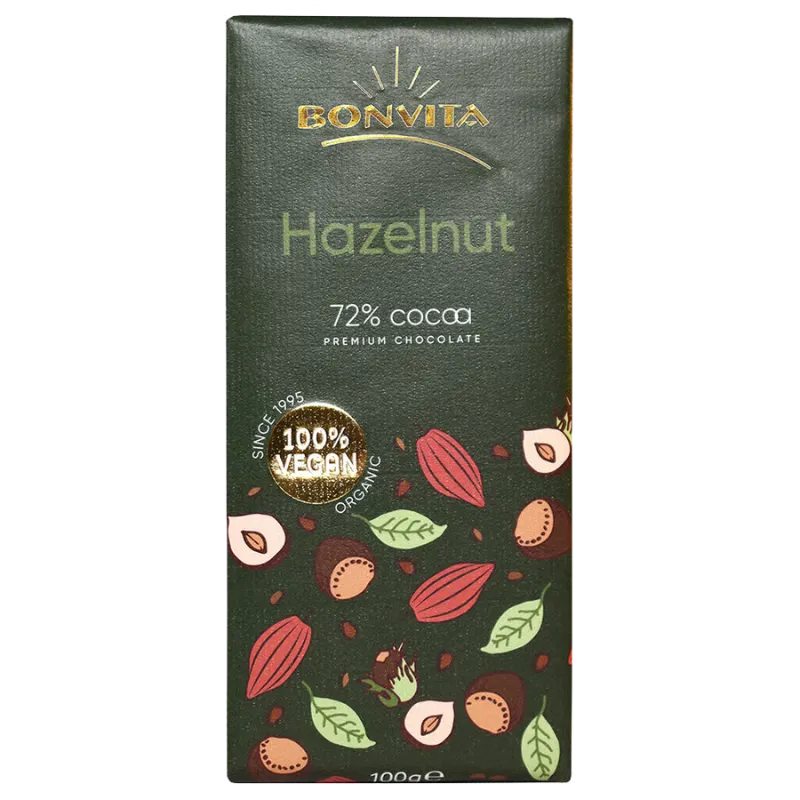 Chokolade mørk hasselnød 71% Ø 100 gr.