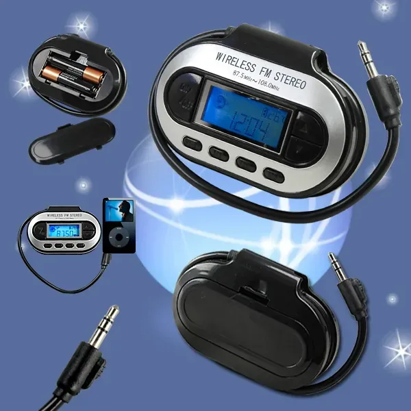 FM Transmitter til MP3 inklusiv billader. Sort.