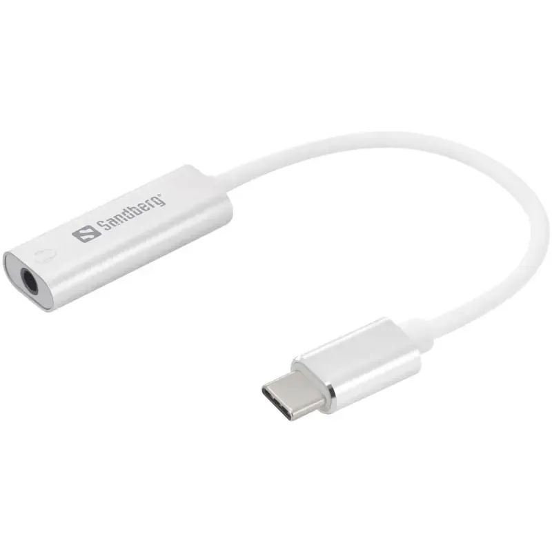 Sandberg USB-C Earphone adapter. USB-C til 3.5mm minijack.