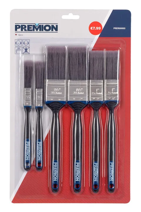 Penselsæt 6 dele 2x13 - 2x25 - 2x 38 mm