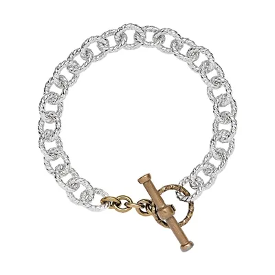 Armbånd i rhodineret Bronze -19 cm