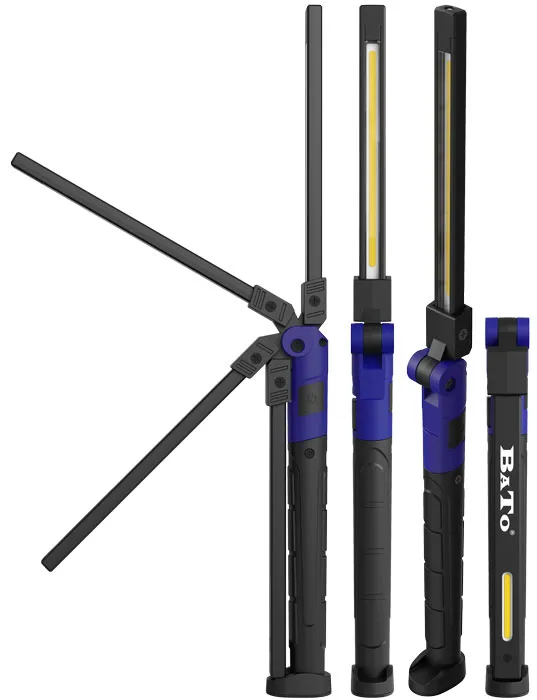 BATO Arbejdslampe Mini alukrop. Ultra slank 7mm folde 2W COB led med 3 lys muligheder. 80-280 Lumen