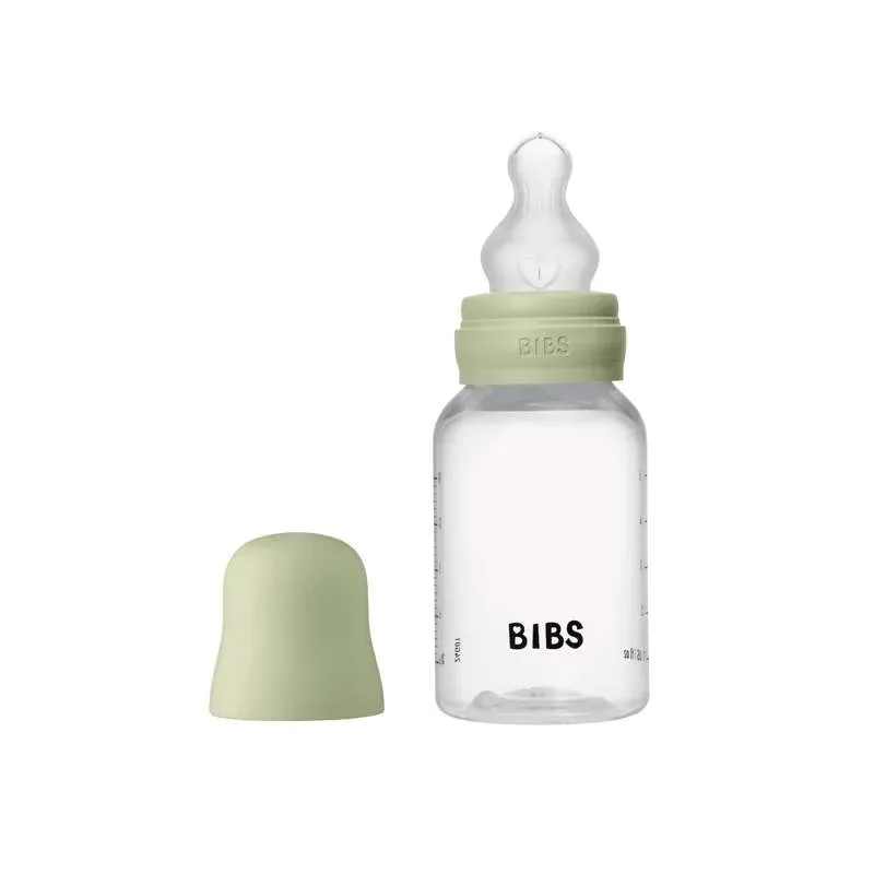 BIBS Bottle - Sutteflaskesæt - Plastik - Silikone/Slow Flow/Rund - 150ml - Sage