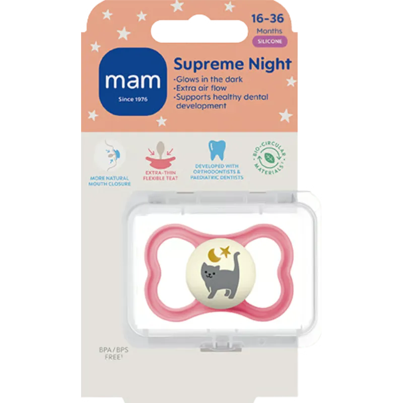 MAM Supreme Night 16-36M Silk Pink (1 stk)